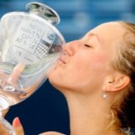 NEW HAVEN, CT - AUGUST 25: Petra Kvitova of the Czech Republic poses with the winner's trophy after defeating Maria Kirilenko of Russia during the final of the New Haven Open at Yale at the Connecticut Tennis Center at Yale on August 25, 2012 in New Haven, Connecticut. (Photo by Matthew Stockman/Getty Images)
